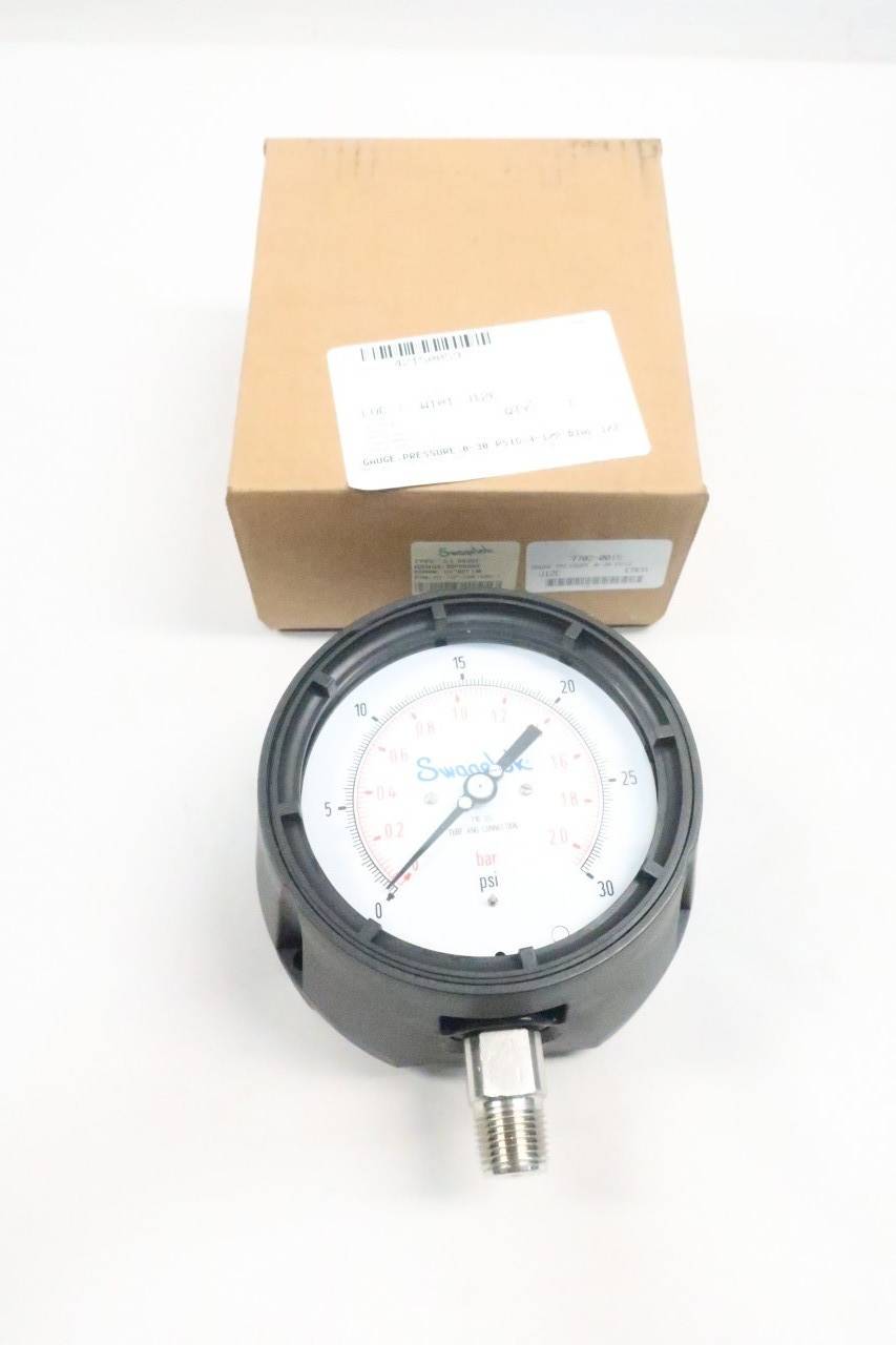 Swagelok PGI115PPG30LAPXJ Pressure Gauge 41/2in 030psi 1/2in Npt