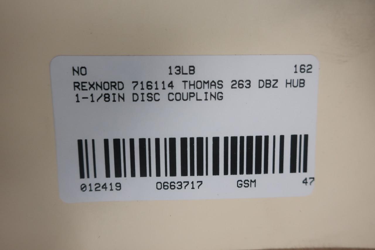 P/N 716114 Size 263 New Rexnord Thomas Disc Coupling Hub 