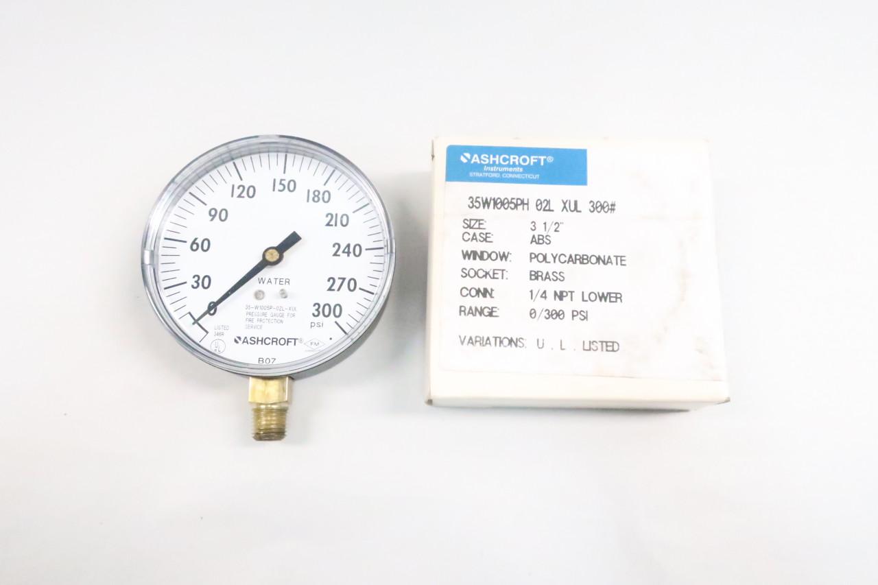 Ashcroft 35W1005PH 02L XUL-300 Water Pressure Gauge KMGM 