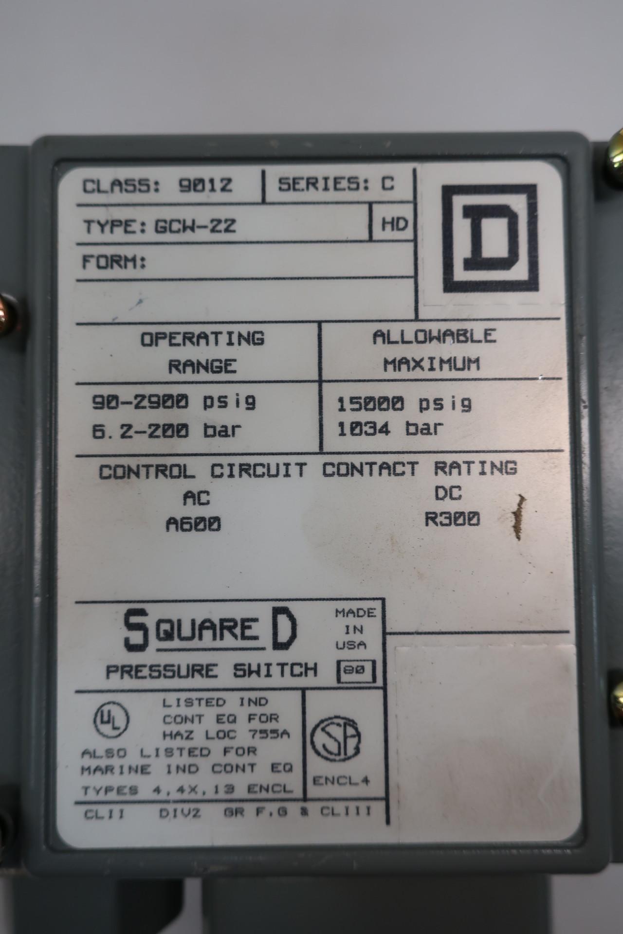 Square D 9012 GCW-2 pression Switch 90-2900psi 600v-ac 