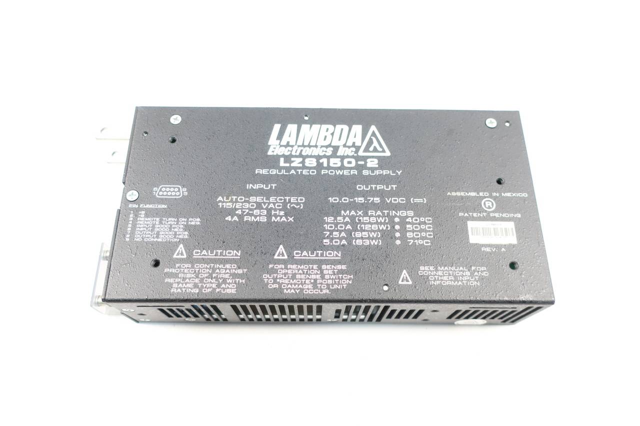 Lambda Lzs150 2 Power Supply 115 230v Ac 10 15 75v Dc 12 5a Amp 158w