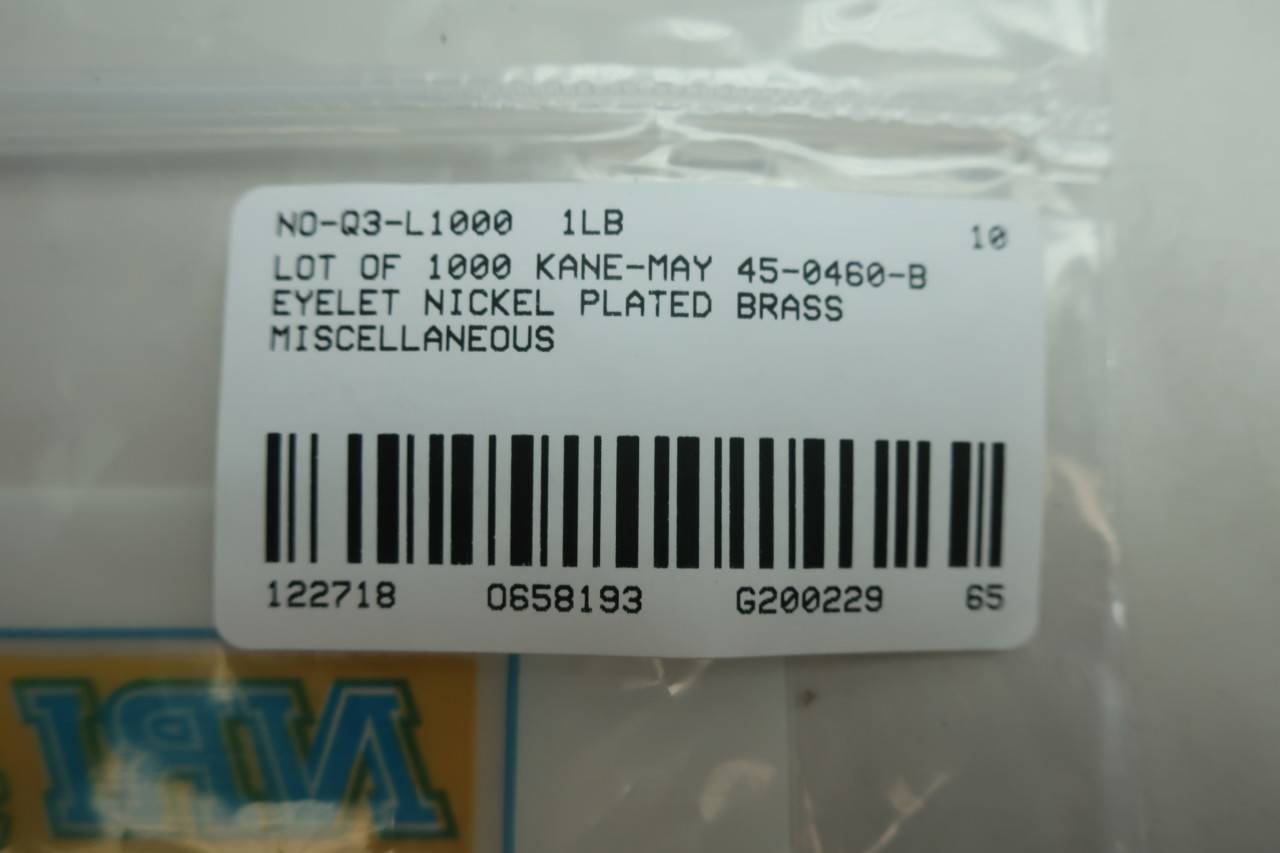 1000x Kane-may 45-0460-B Nickel Plated Brass Eyelet Post