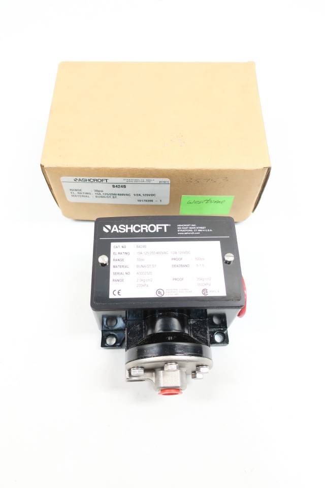 ASHCROFT B424B PRESSURE SWITCH 1/4IN 30PSI 125/250/480V-AC