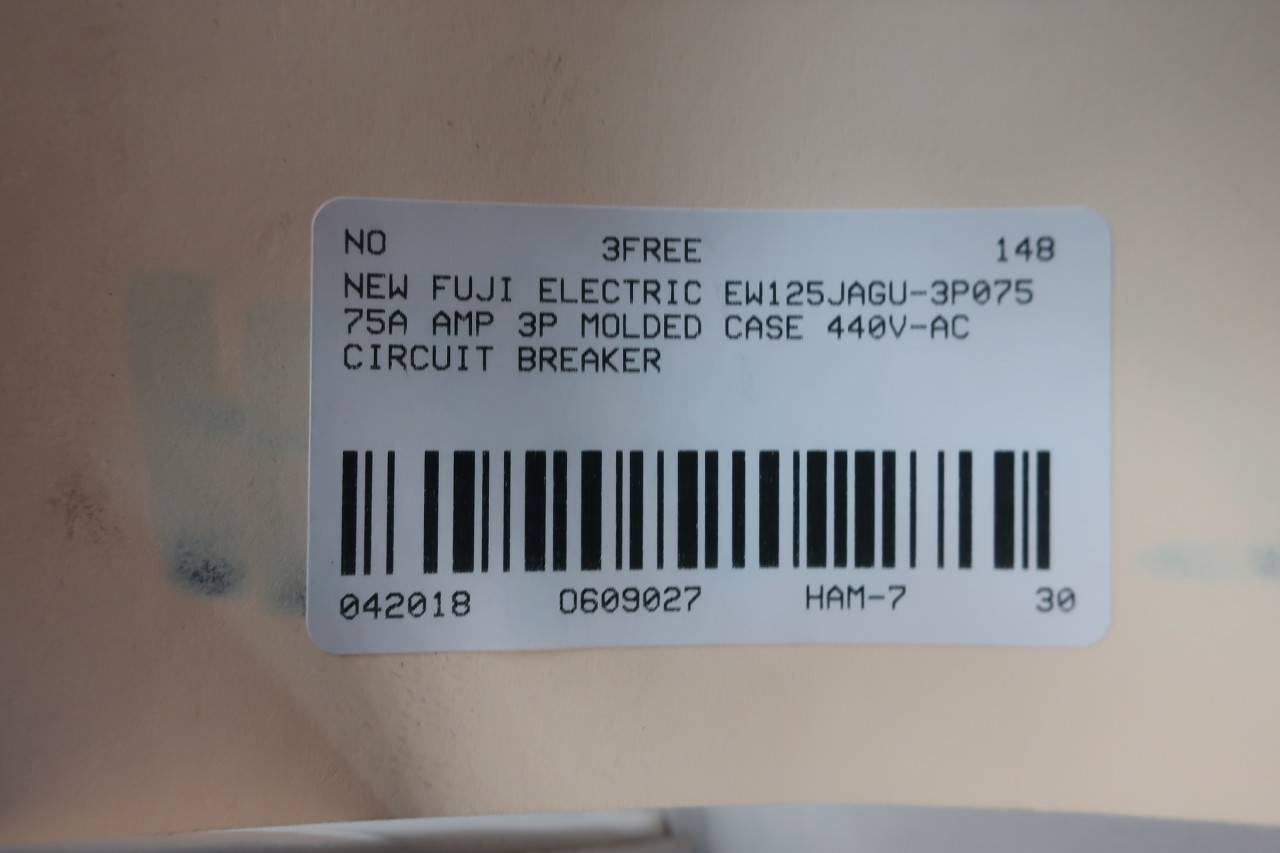 Fuji Electric EW125JAGU-3P075 75a 3p Circuit Breaker 440v-ac