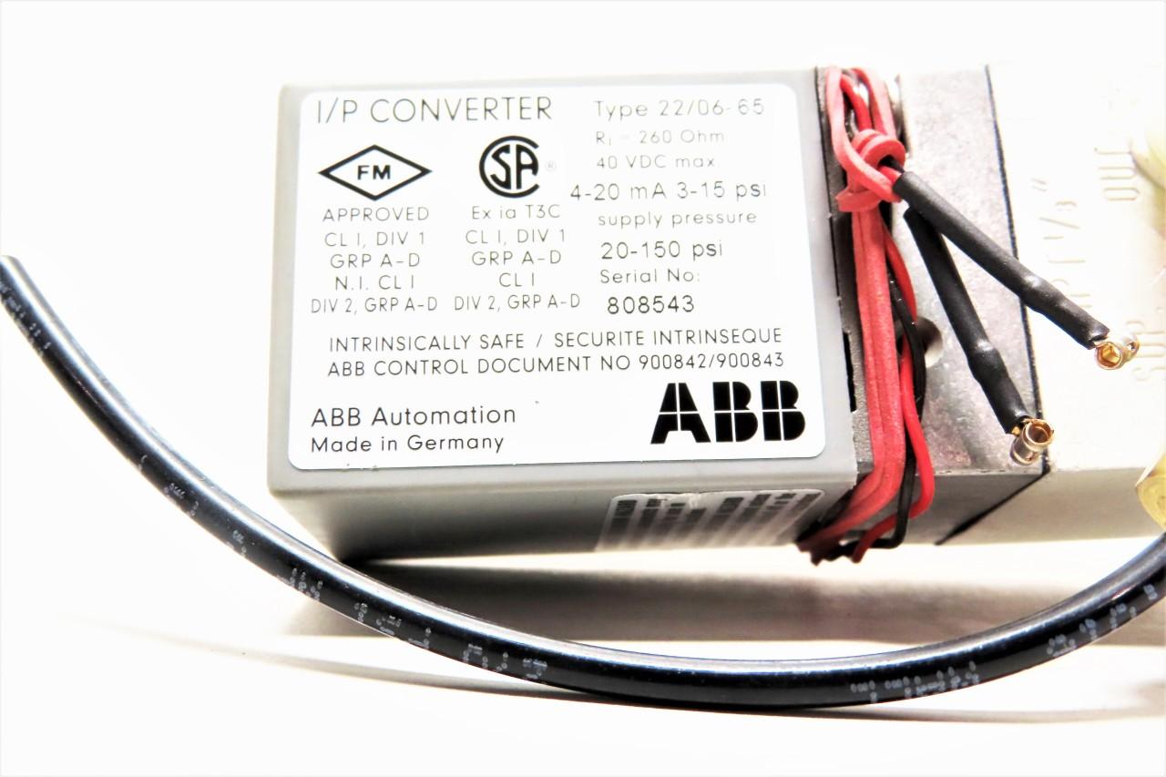 ABB Type 22/06-65 I/p Converter 3-15psi Current Pressure Transducer 