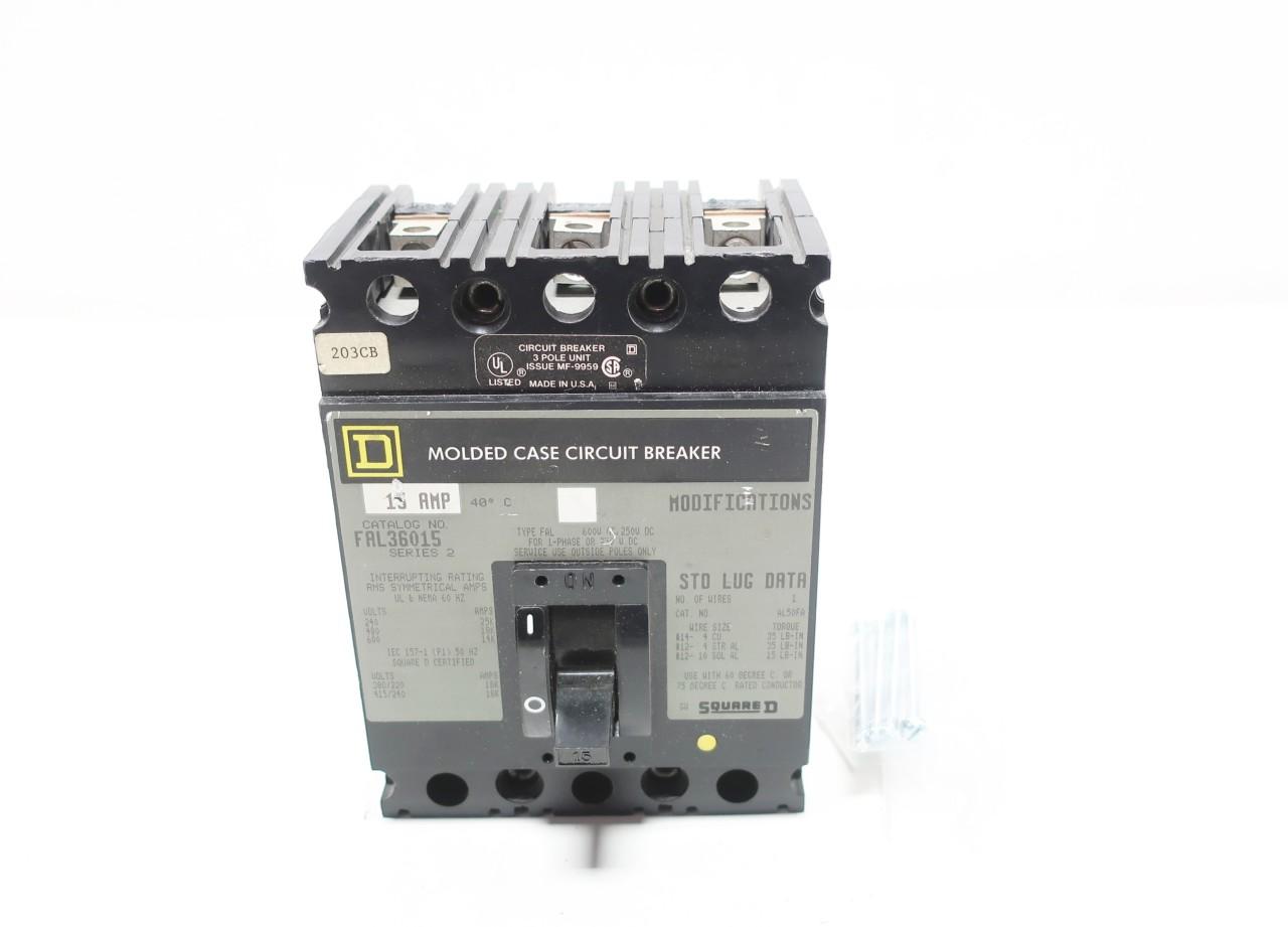 Square D FAL36015 Circuit Breaker 15A 600V 