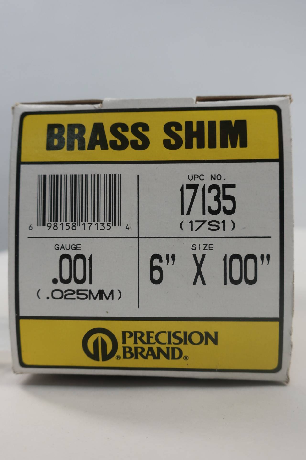 PRECISION BRAND 17535 Shim Stock,Roll,Brass,0.0310 In,6 In