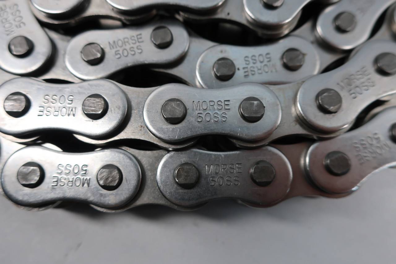 MORSE 341774 50SS R Stainless Single Roller Chain 67IN 5/8IN MORSE 341774 50SS R Stainless Single Roller Chain 67IN 5/8IN