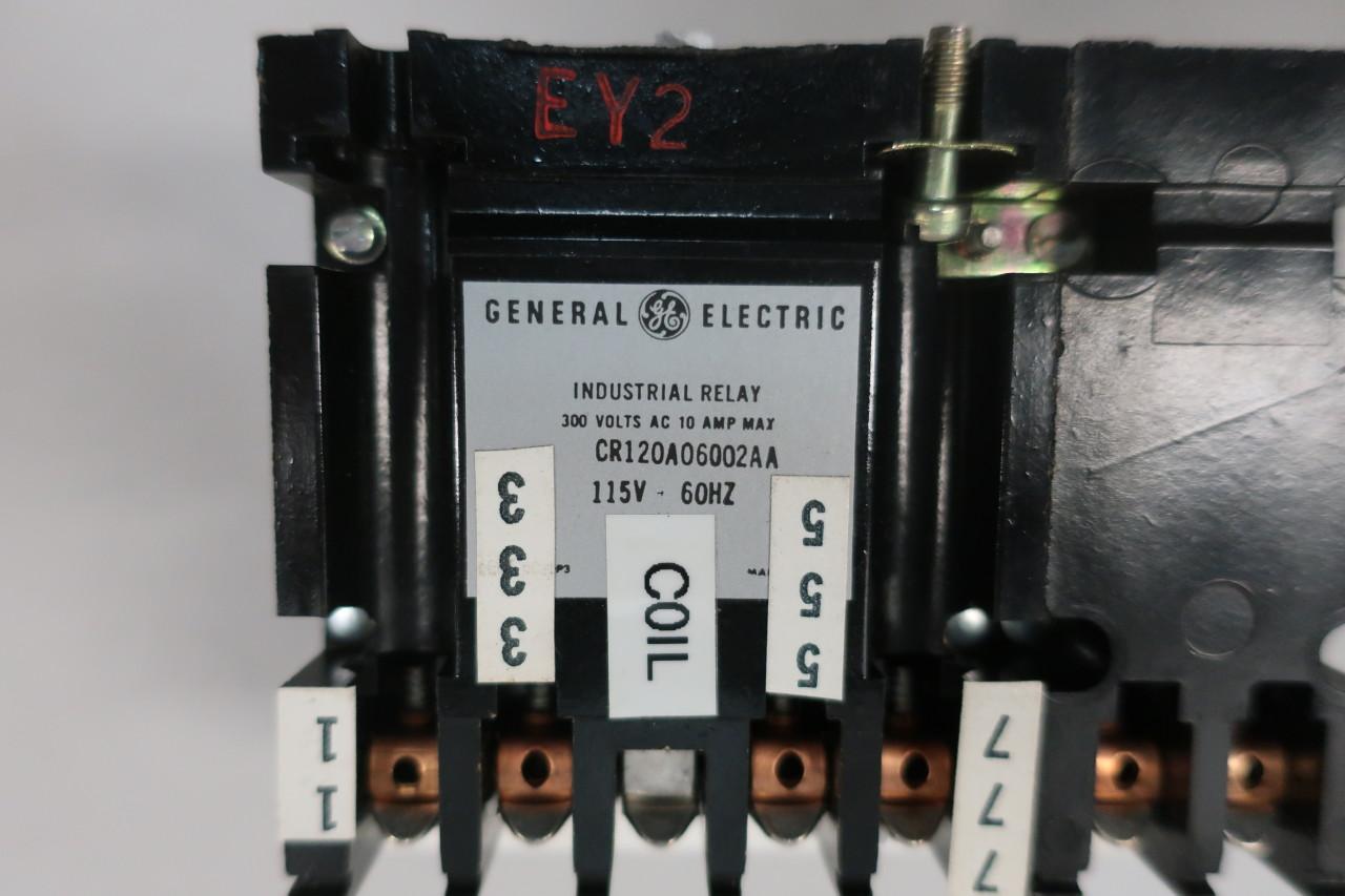 General Electric GE CR120A06002AA Control Relay With 115 Volt Coil 