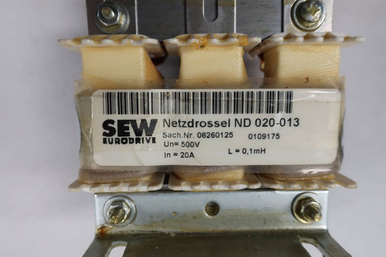 SEW Netzdrossel ND 020-013 Sach-Nr 08260125 Un=500V IN=20A L= 0,1mH
