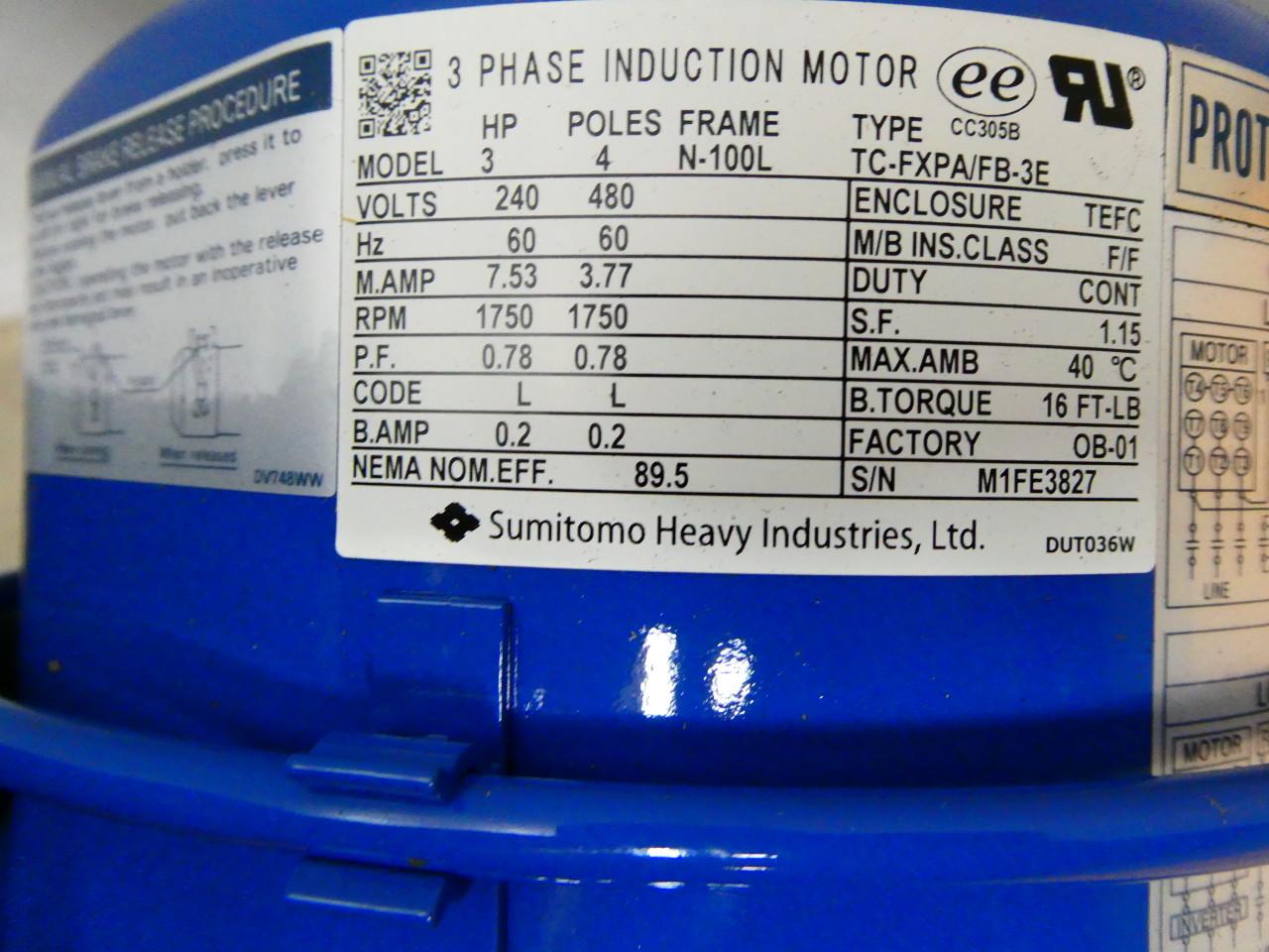 SUMITOMO KVHM3-112DAL-EPK6-B-390 RHYTAX DRIVE GEARMOTOR 4.62RPM