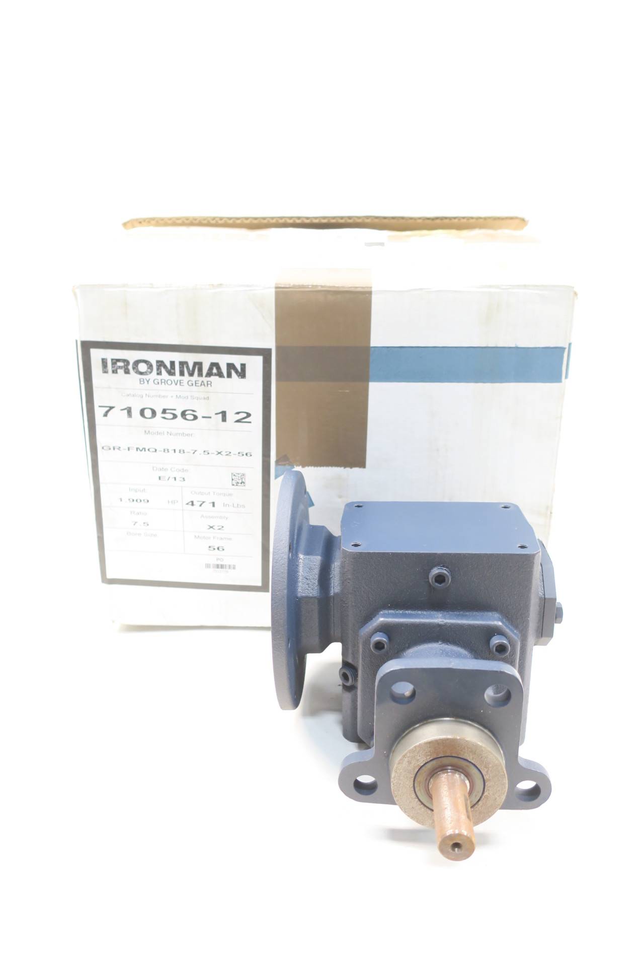 Grove Gear GR-FMQ-818-7.5-X2-56 Ironman 7.5:1 Worm Gear Reducer