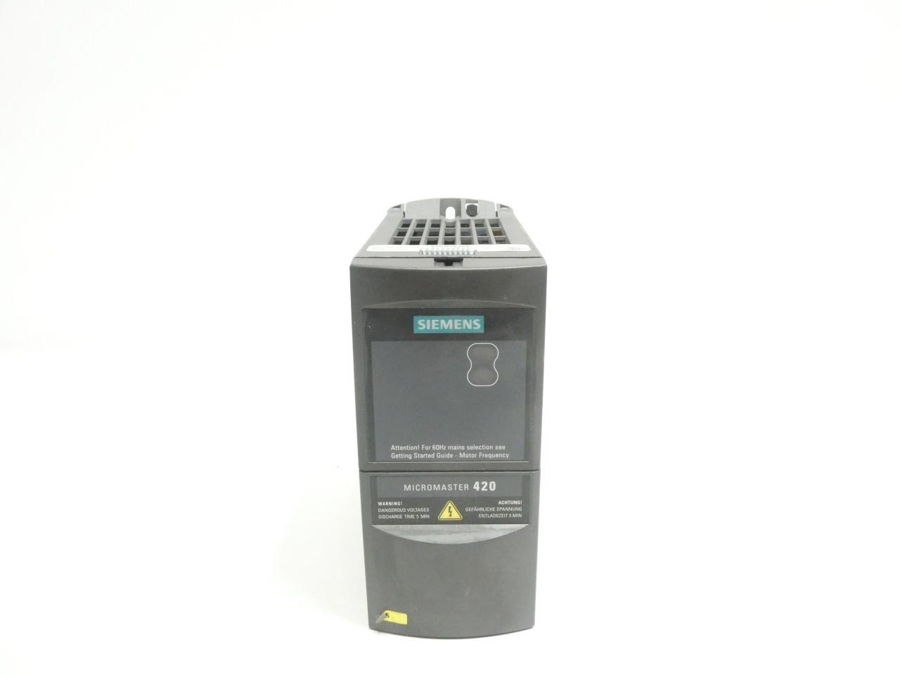 Siemens 6SE6420-2UD21-5AA1 Ac Vfd Drive 380-480v-ac 0-650hz 0-480v-ac 1.5kw