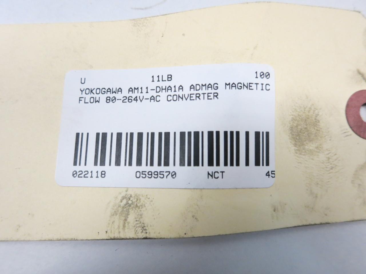 80-264 Vac Details about   Yokogawa AM11-DHA1A-000 ADMAG Magnetic Flow Converter 100-130 Vdc 