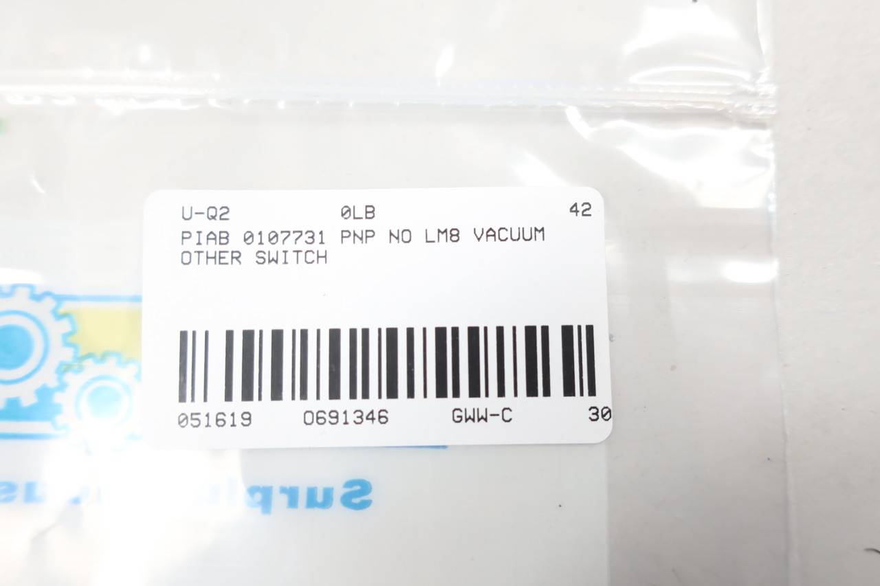 Piab 107731 Vacuum Switch PNP NO LM8