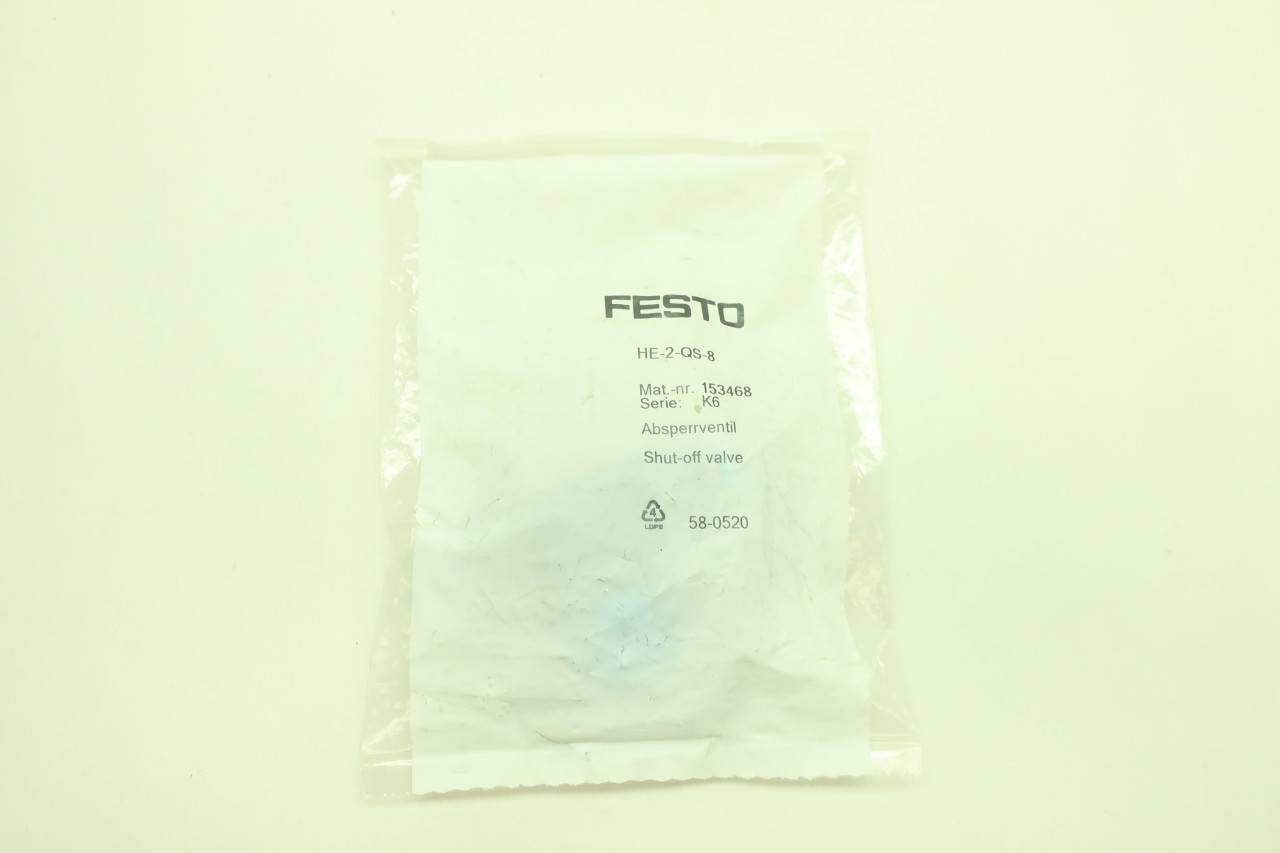 Festo HE2QS8 Pneumatic Shutoff Valve