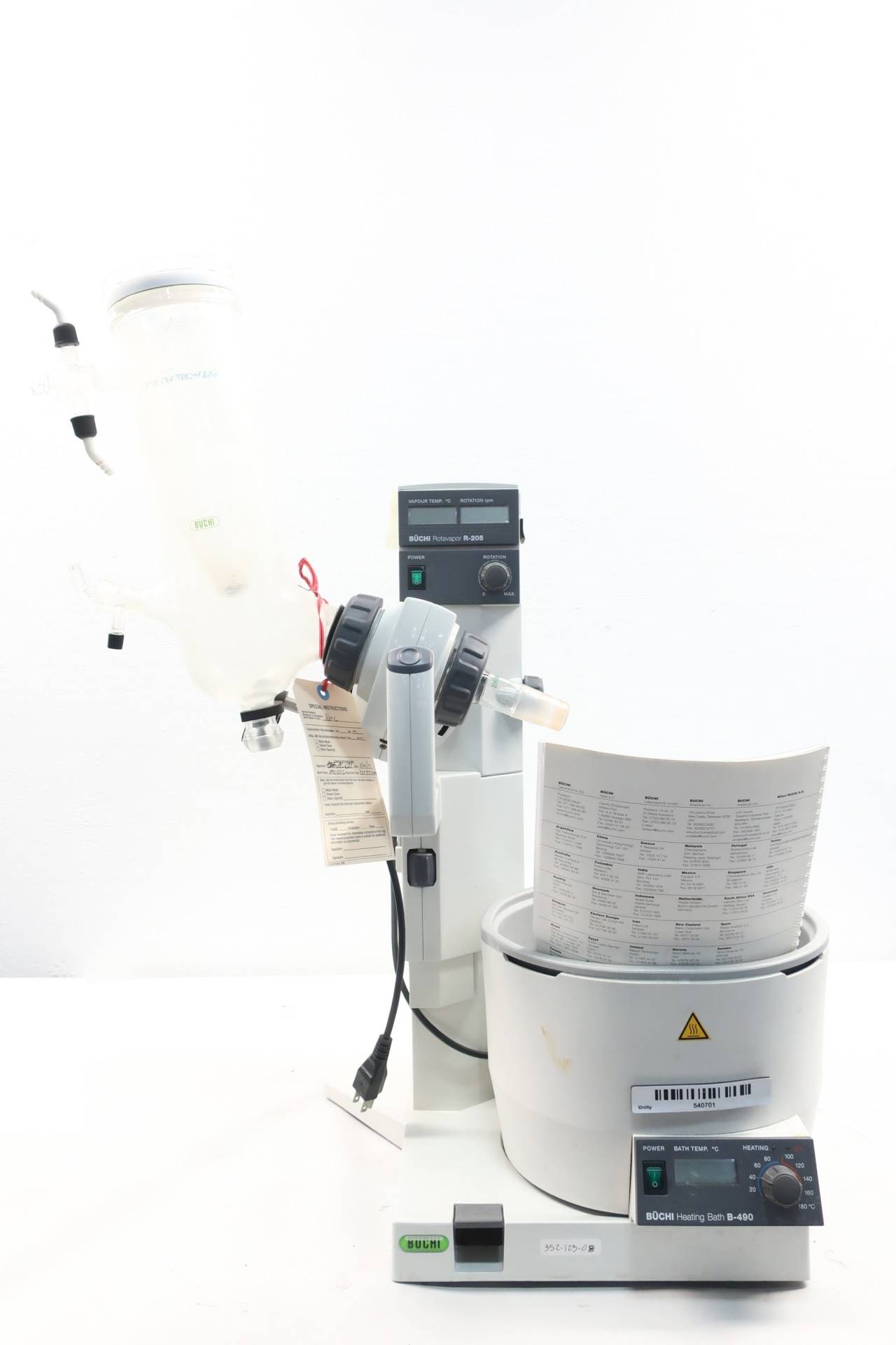 Buchi R205 B490 Rotary Evaporator W/ Heating Bath