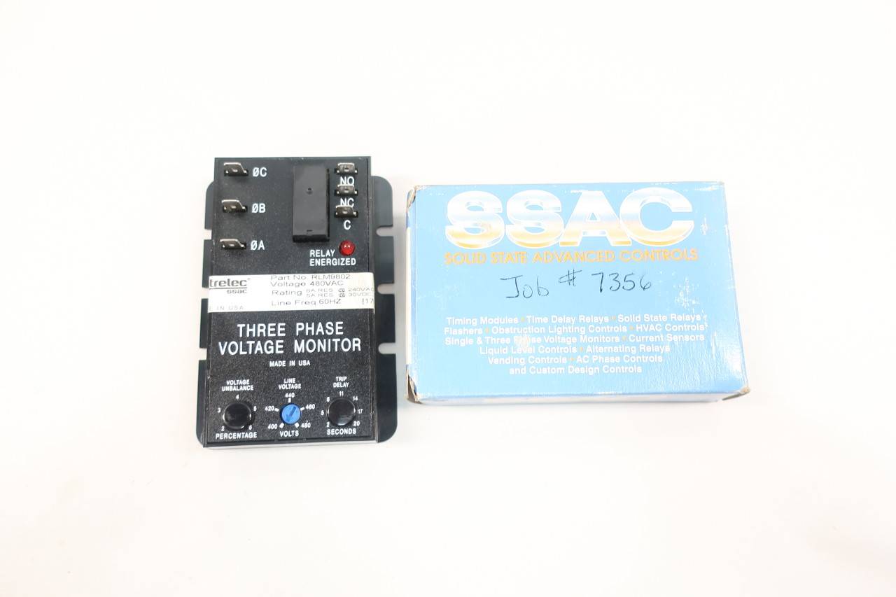 Ssac RLM9802 Three Phase Voltage Monitor 480vac
