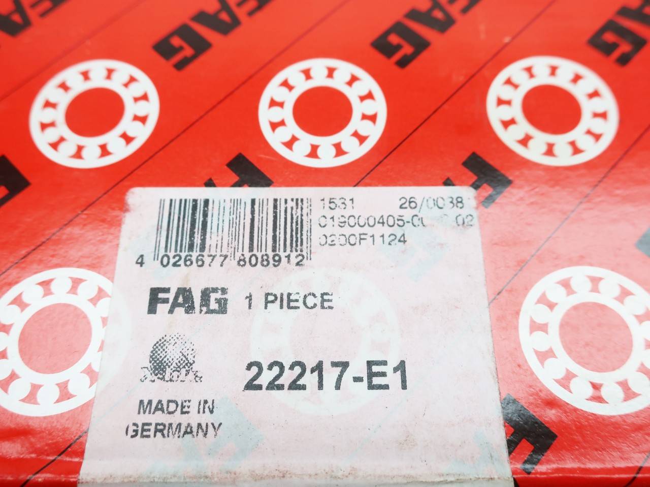 FAG 22217-E1-C3 Spherical Roller Bearing 85 x 150 x 36 mm Open