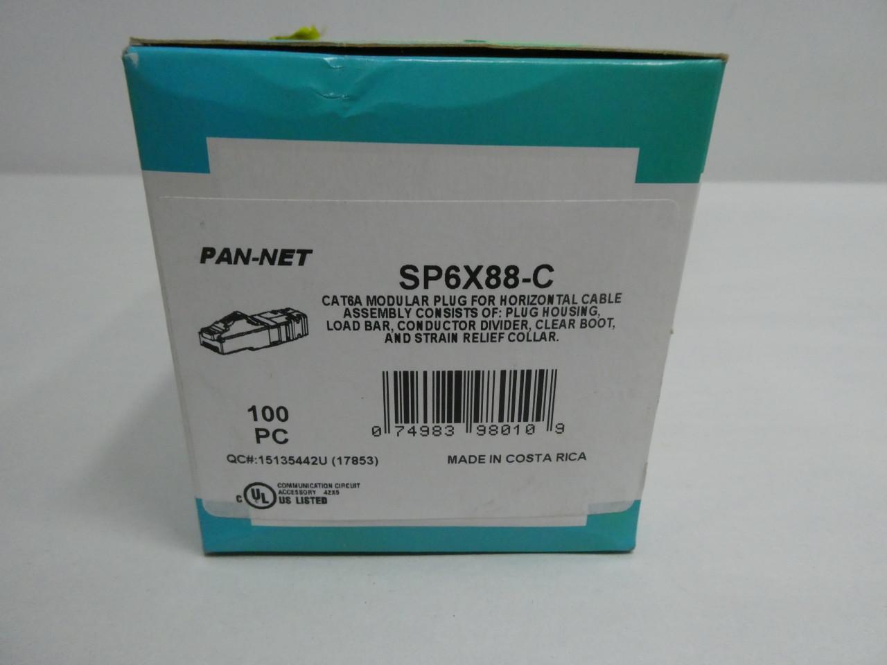 PANDUIT SP6X88-C PAN-NET BOX OF 100 CAT 6A MODULAR PLUG FOR