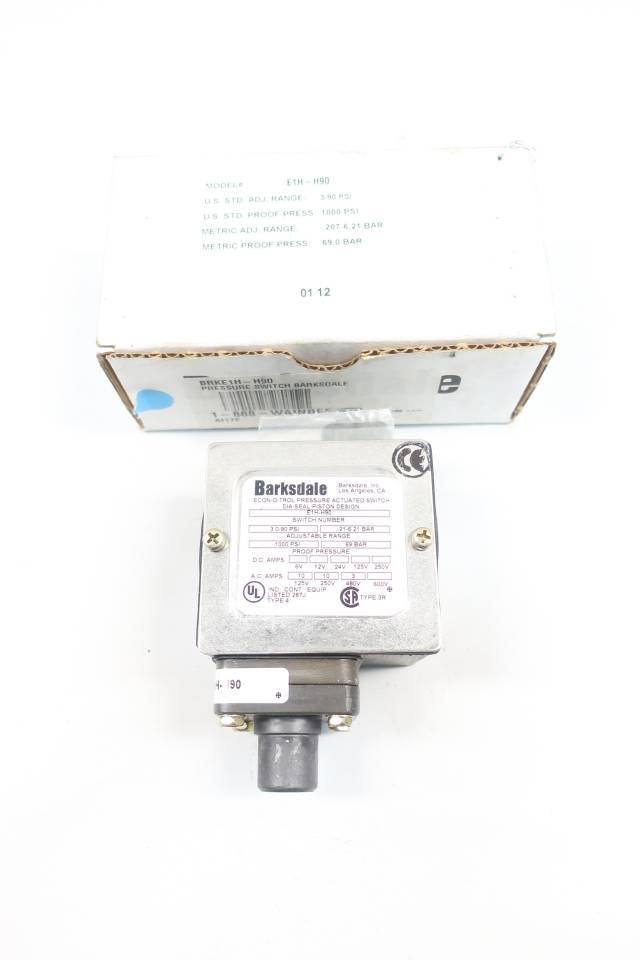 BARKSDALE E1H-H90 ECON-O-TROL PRESSURE SWITCH 3-90PSI 125/250/480V-AC