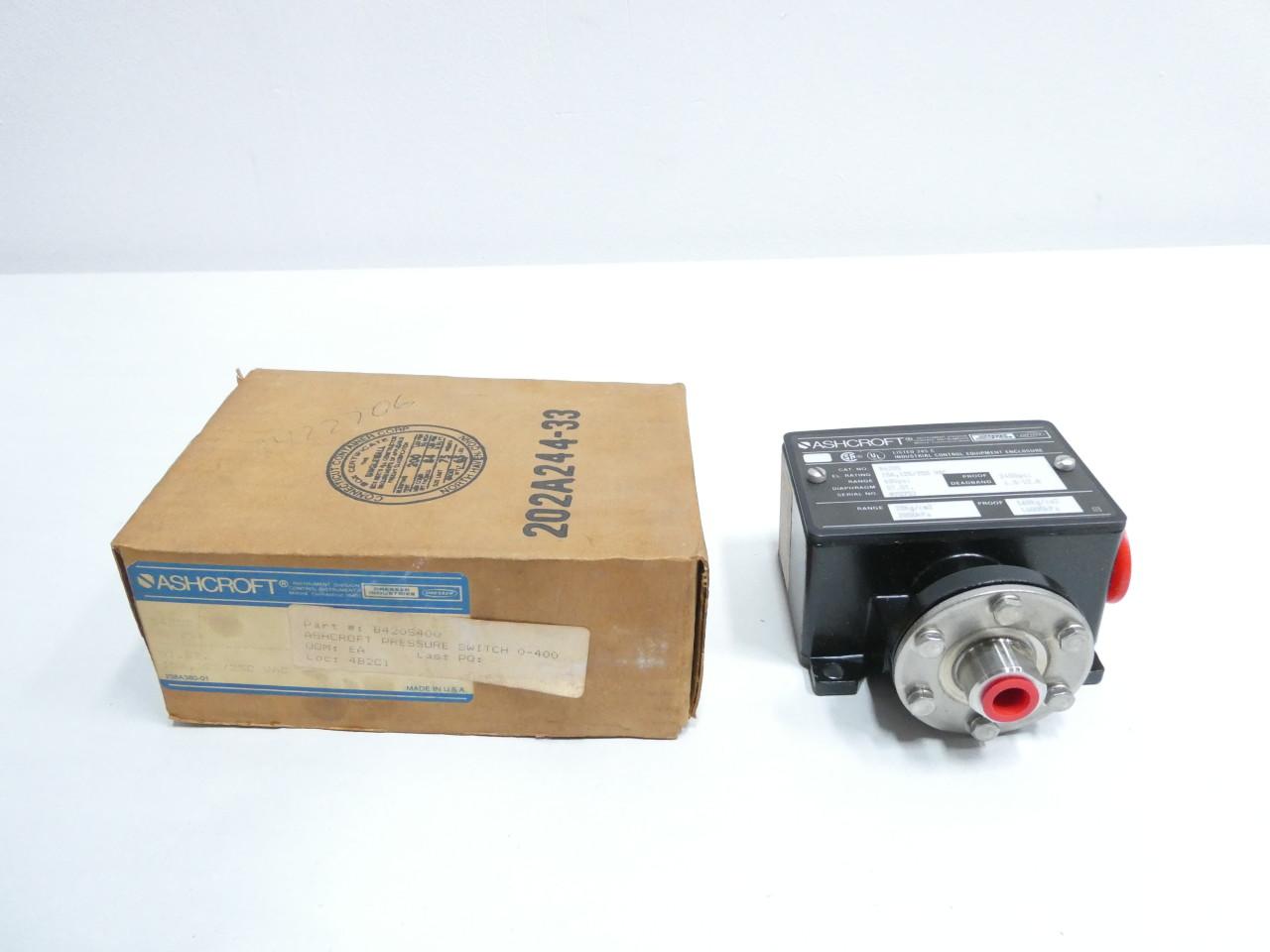 ASHCROFT B424S-2114FM PRESSURE SWITCH 1/4IN 30PSI 125/250