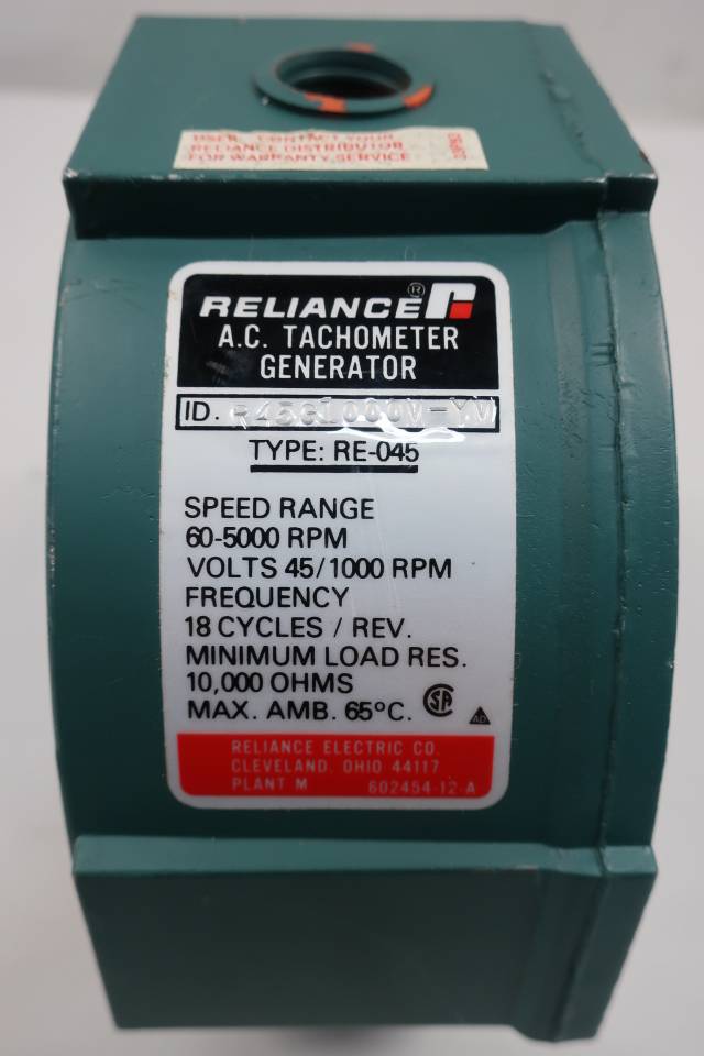 RELIANCE RE045 AC TACHOMETER GENERATOR 45V 1000RPM