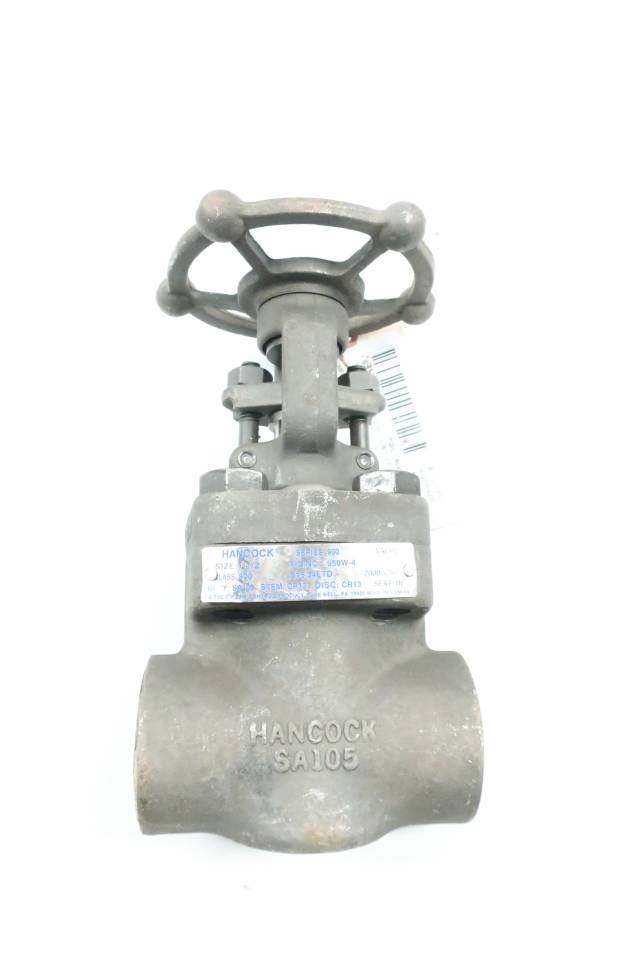 HANCOCK 950W4 MANUAL STEEL SOCKET WELD WEDGE GATE VALVE 11/2IN 800