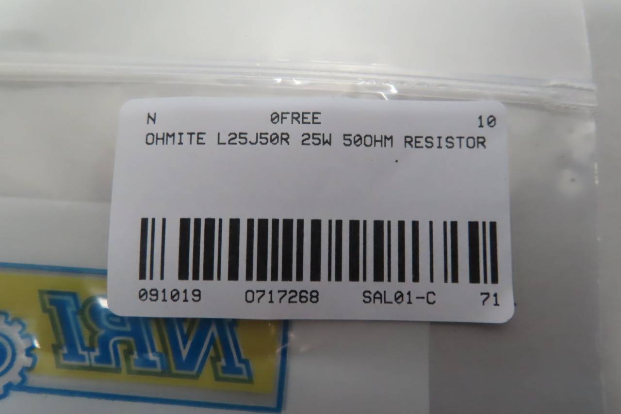 OHMITE L25J50R 25W 50OHM Resistor OHMITE L25J50R 25W 50OHM Resistor