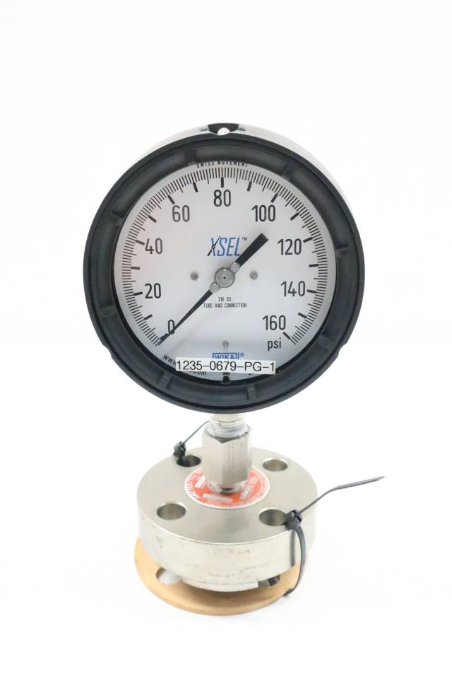 WIKA 23X.34 4.5 XSEL PRESSURE GAUGE W/ DIAPHRAGM SEAL 0160PSI 1/2IN