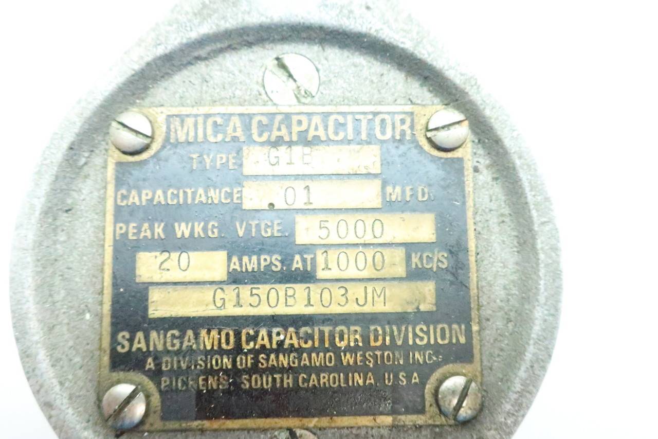Sangamo G150b103jm Mica Capacitor 0 01mf 5000v Ac Sangamo G150b103jm Mica Capacitor 0 01mf 5000v Ac