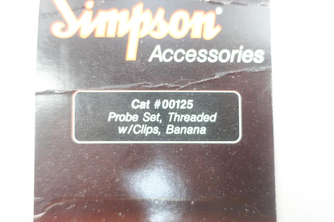 Simpson 00125 Threaded Probe Set W/ Banana Clips 