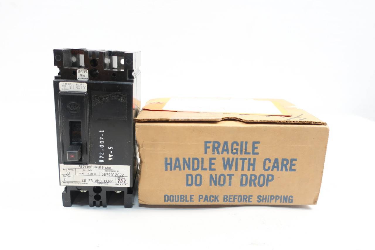 Westinghouse EB2030A Molded Case Circuit Breaker 2p 30a 240vac