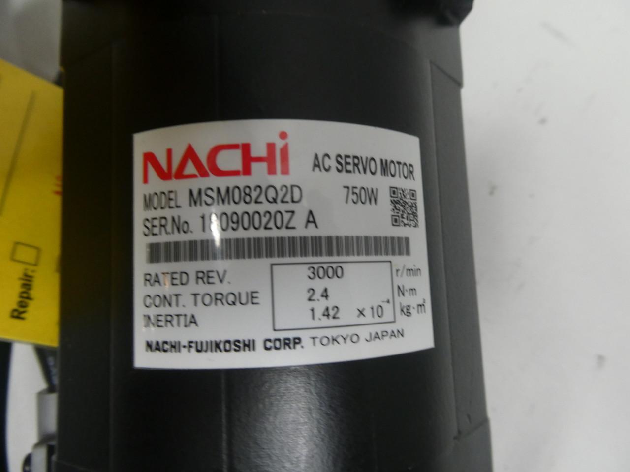 NACHI MSM082Q2D 750W 3000RPM 14MM 2.4NM SERVO MOTOR