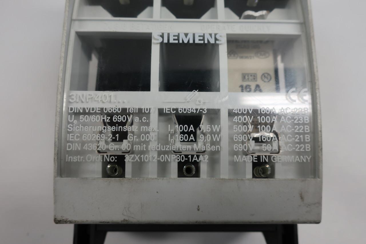 Details about   Siemens 3ZX1012-0NP30-1AA2 Fuse Block