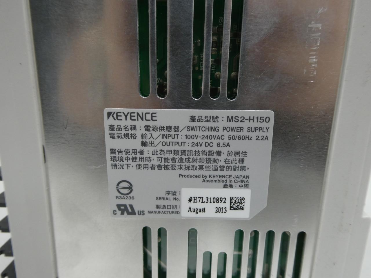 KEYENCE MS2-H150 POWER SUPPLY 100-240V-AC 6.5A AMP 24V-DC