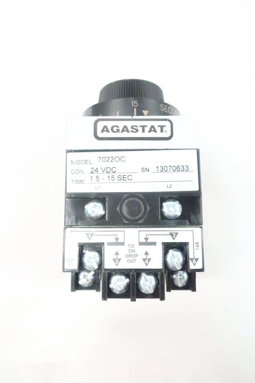 Agastat 7022OC Time Delay Relay 1.515sec 24vdc