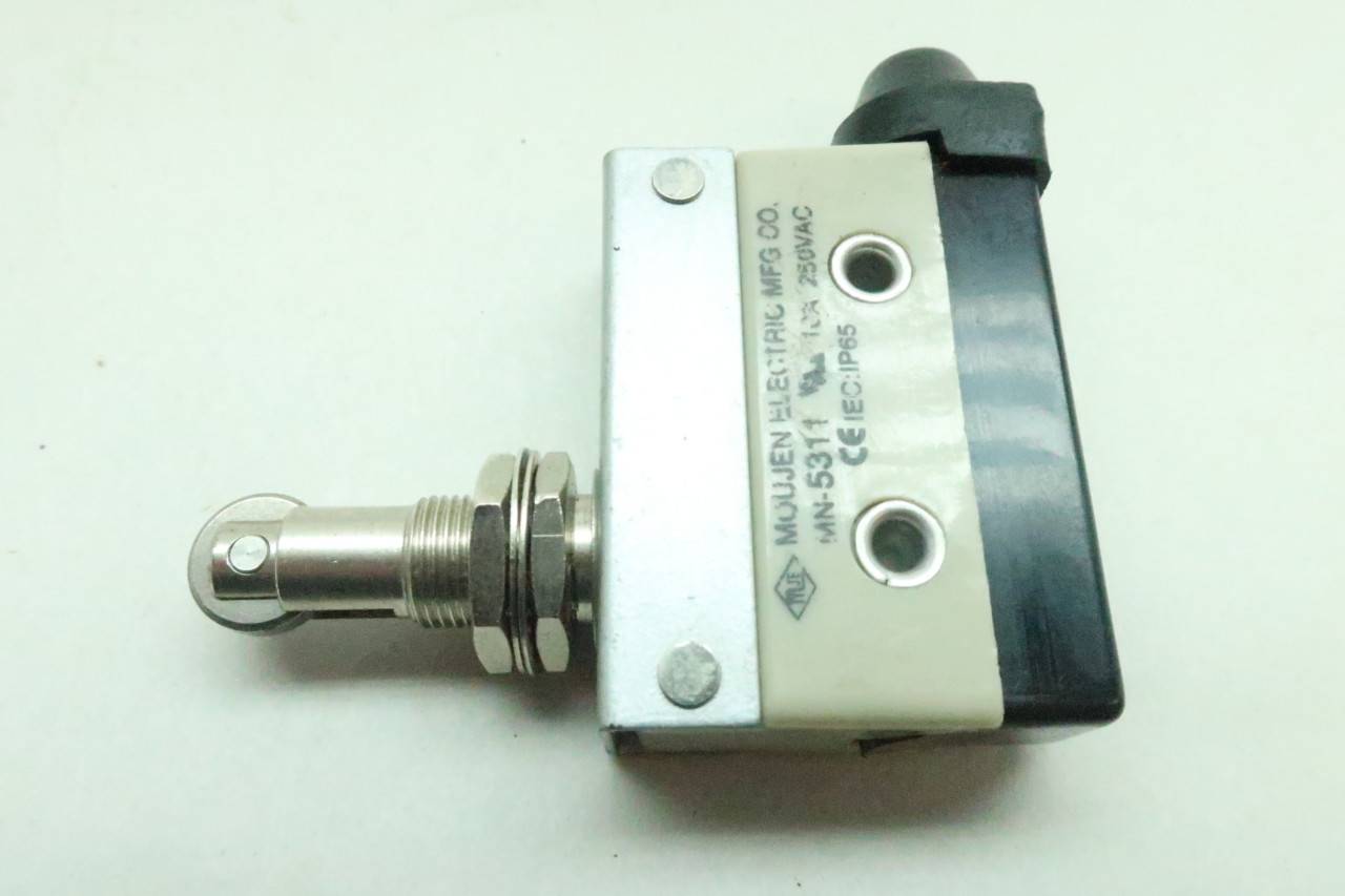 MN-5100 MOUJEN Short Top Push Plunger Switch Side Mount 10A 250V AC IP65 1NO 1NC
