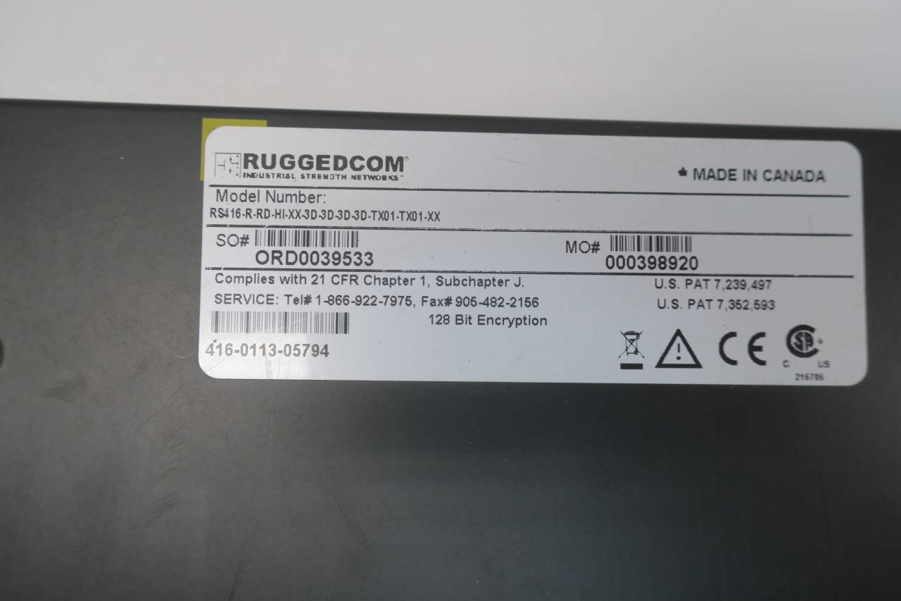 Ruggedcom Rs416 R Rd Hi Xx 3d Ruggedserver Ethernet Switch 110 240v Ac