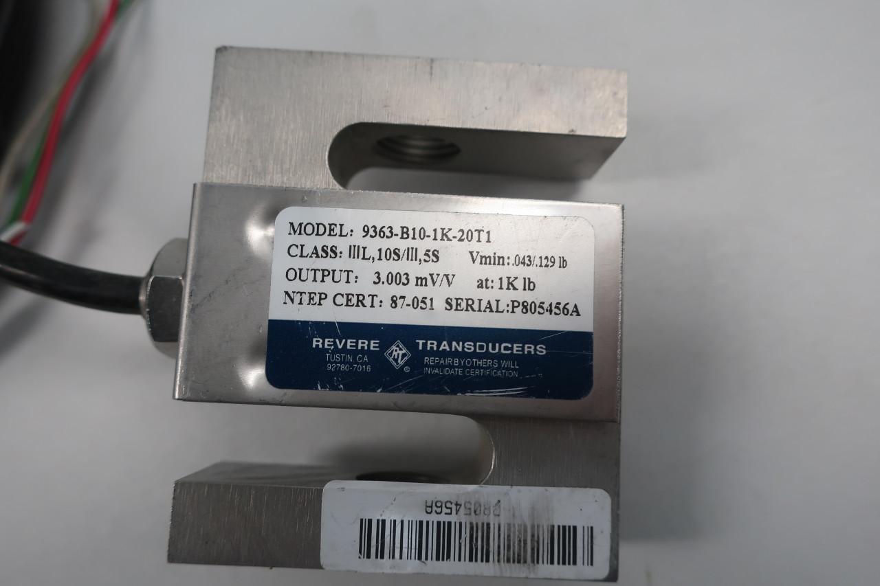 REVERE TRANSDUCERS 09363-001E-B1-04F 3.003mV/V @ 1K 1000LB S/S S-BEAM LOAD CELL