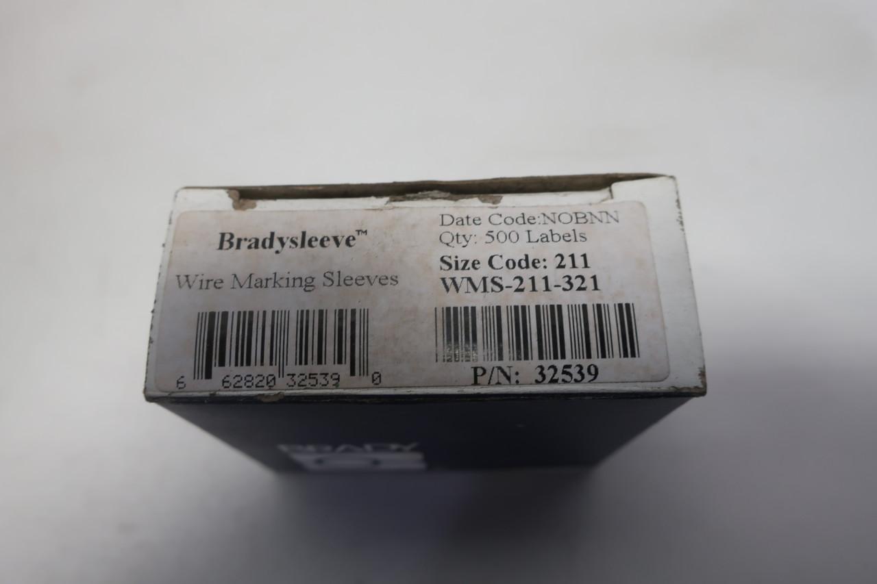 Brady wms-211-321 32539 bradysleeve wiremarker Größe 211 weiß