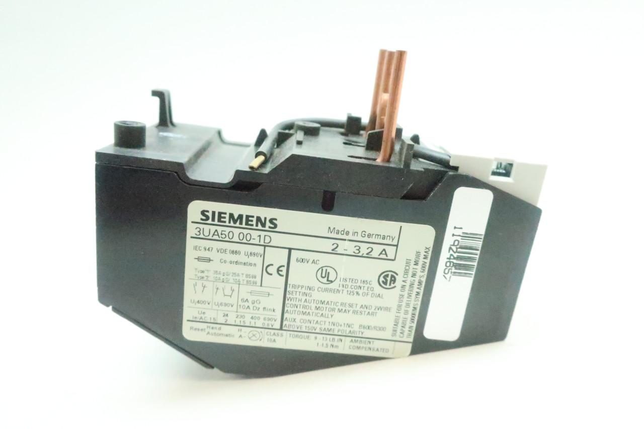 New Direct Replacement Siemens 3UA50-00-1D Solid State Overload Relay 2.0-3.20A 