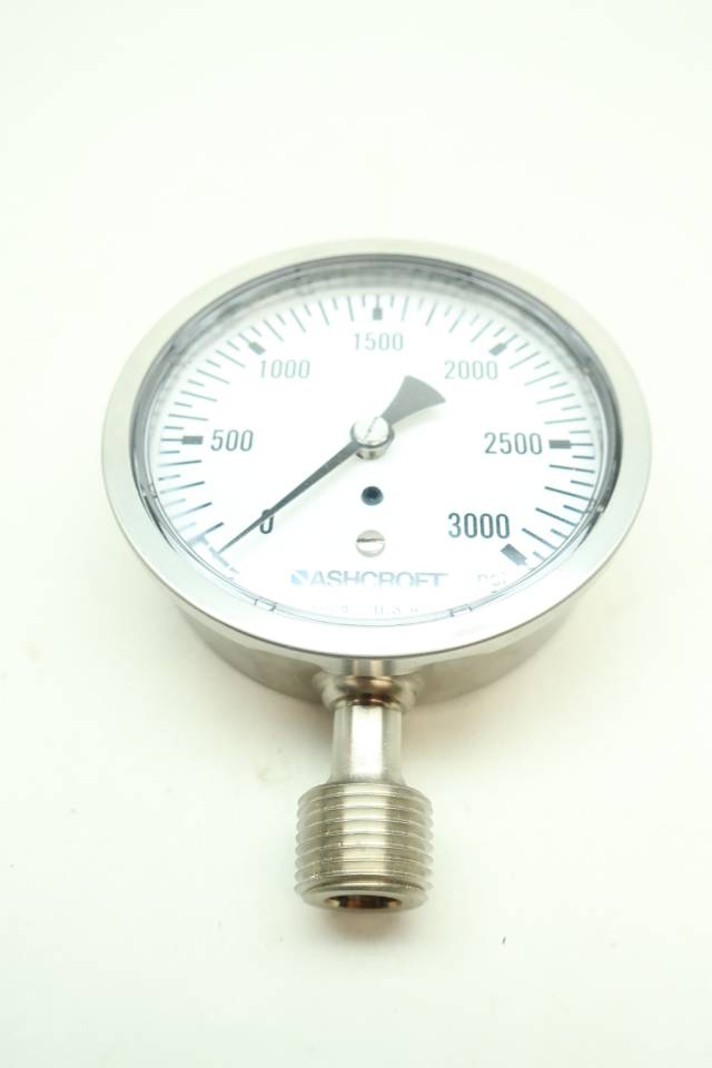 ASHCROFT 101008S04L3000 PRESSURE GAUGE 03000PSI 1/2IN NPT D661438