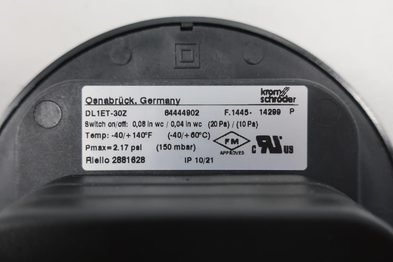 Krom Schroder DL1ET-30Z Pressure Switch 2.17psi 